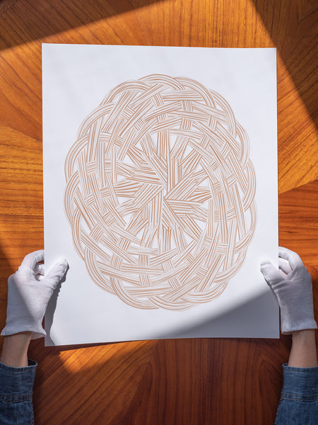 Kate Golding Basket Weave Art Print from her Luncheon Collection. Canadian designed art for your home. Kate Golding also creates wallpaper and textiles.