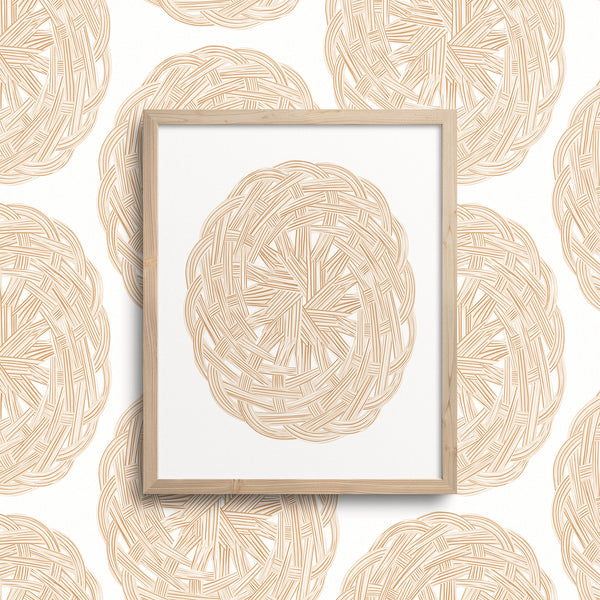 Kate Golding Basket Weave Art Print from her Luncheon Collection.  Canadian designed art for your home.  Kate Golding also creates wallpaper and textiles.