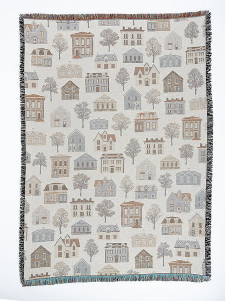 Historical Home Woven Throw Blanket
