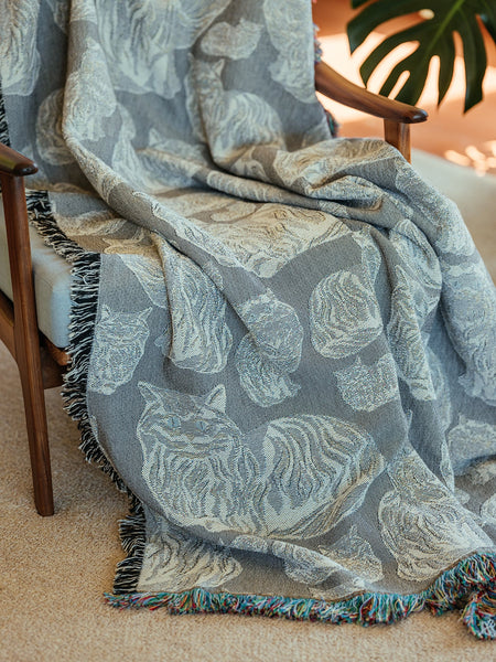 Porcelain Cats Woven Throw Blanket