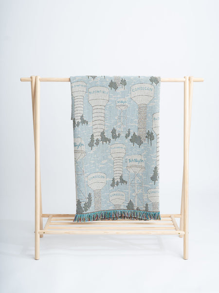 Water Towers Woven Throw Blanket