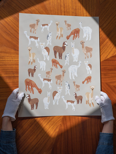 Kate Golding Alpaca (Tan) Art Print from her Prince Edward County Collection. Canadian designed art for your home. Kate Golding also creates wallpaper and textiles.