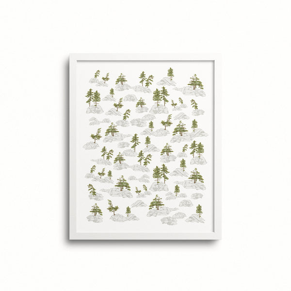 Kate Golding Canadian Shield Art Print from her Great Lakes Collection.  Canadian designed art for your home.  Kate Golding also creates wallpaper and textiles.