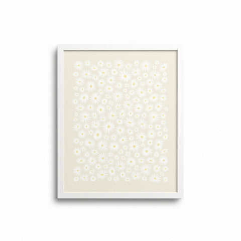 Kate Golding Daisy (Cream) Art Print from her Magical Day Collection.  Canadian designed art for your home.  Kate Golding also creates wallpaper and textiles.