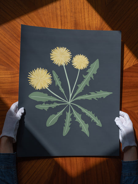 Kate Golding Dandelion One (Charcoal) Art Print from her Magical Day Collection. Canadian designed art for your home. Kate Golding also creates wallpaper and textiles.