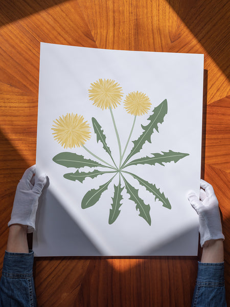 Kate Golding Dandelion One (White) Art Print from her Magical Day Collection. Canadian designed art for your home. Kate Golding also creates wallpaper and textiles.