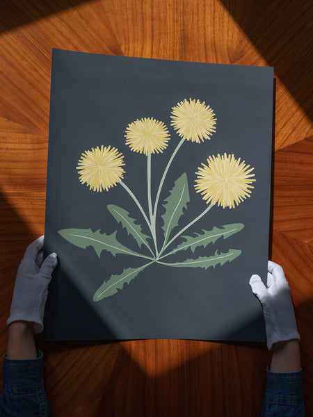 Kate Golding Dandelion Two (Charcoal) Art Print from her Magical Day Collection. Canadian designed art for your home. Kate Golding also creates wallpaper and textiles.