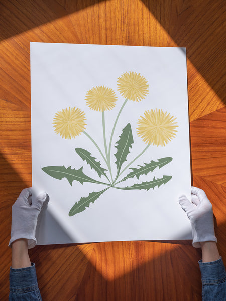 Kate Golding Dandelion Two (White) Art Print from her Magical Day Collection. Canadian designed art for your home. Kate Golding also creates wallpaper and textiles.