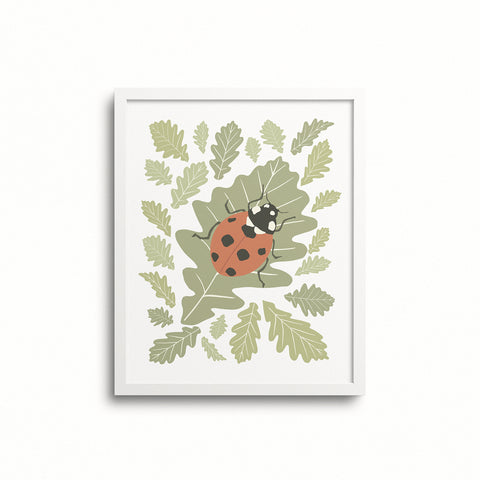 Kate Golding Ladybird Art Print from her Magical Day Collection.  Canadian designed art for your home.  Kate Golding also creates wallpaper and textiles.