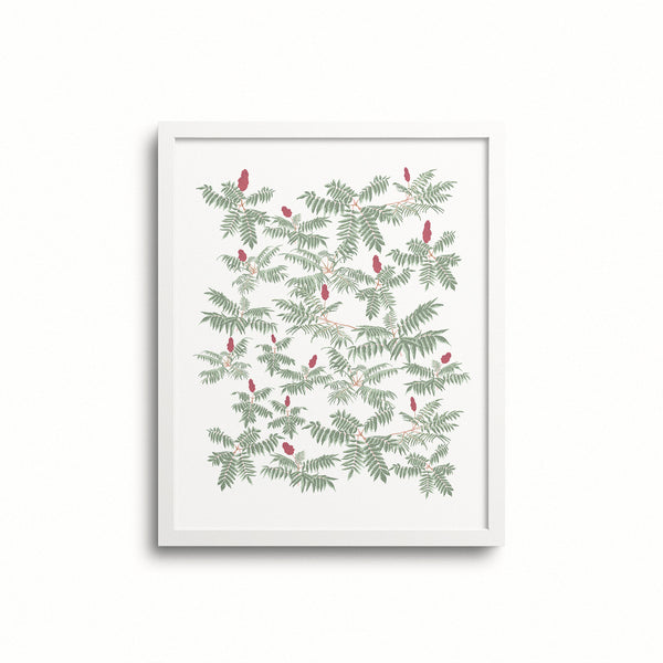 Kate Golding Sumac Art Print from her Great Lakes Collection.  Canadian designed art for your home.  Kate Golding also creates wallpaper and textiles.