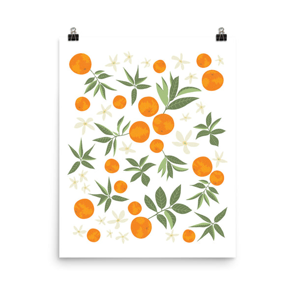 Kate Golding Orange Blossom Art Print from her Luncheon Collection.  Canadian designed art for your home.  Kate Golding also creates wallpaper and textiles.