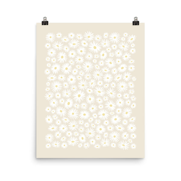 Kate Golding Daisy (Cream) Art Print from her Magical Day Collection.  Canadian designed art for your home.  Kate Golding also creates wallpaper and textiles.