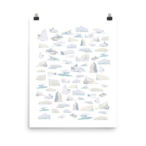 Kate Golding Icebergs Art Print from her Newfoundland Collection.  Canadian designed art for your home.  Kate Golding also creates wallpaper and textiles.