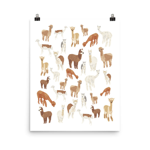 Kate Golding Alpaca (White) Art Print from her Prince Edward County Collection.  Canadian designed art for your home.  Kate Golding also creates wallpaper and textiles.