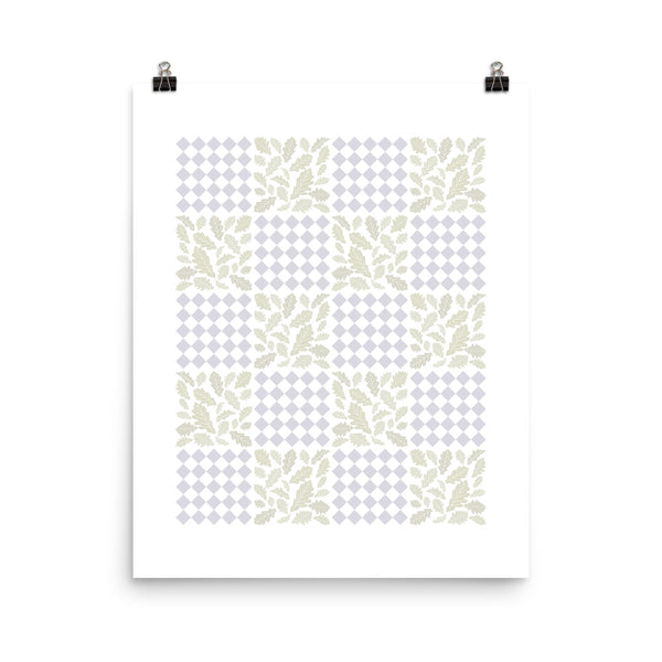Kate Golding Botanical Quilt (Periwinkle) Art Print from her Heirlooms Collection. Canadian designed art for your home. Kate Golding also creates wallpaper and textiles.