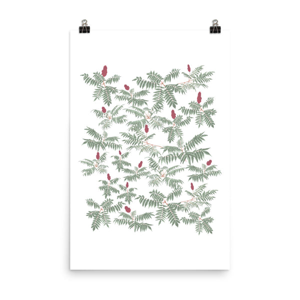Kate Golding Sumac Art Print from her Great Lakes Collection.  Canadian designed art for your home.  Kate Golding also creates wallpaper and textiles.
