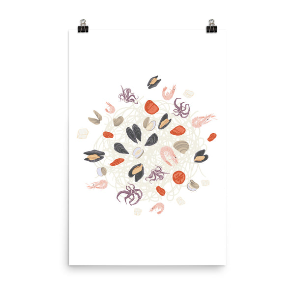 Kate Golding Frutti di Mare Art Print from her Luncheon Collection.  Canadian designed art for your home.  Kate Golding also creates wallpaper and textiles.