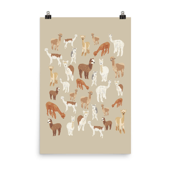 Kate Golding Alpaca (Tan) Art Print from her Prince Edward County Collection.  Canadian designed art for your home.  Kate Golding also creates wallpaper and textiles.