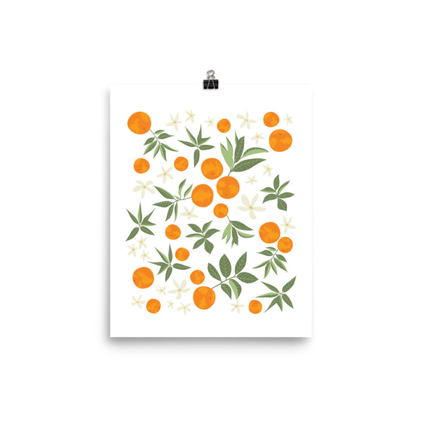 Kate Golding Orange Blossom Art Print from her Luncheon Collection.  Canadian designed art for your home.  Kate Golding also creates wallpaper and textiles.