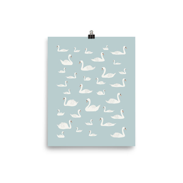 Kate Golding Swans Art Print from her Magical Day Collection.  Canadian designed art for your home.  Kate Golding also creates wallpaper and textiles.