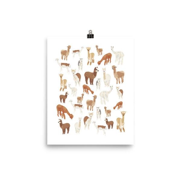 Kate Golding Alpaca (White) Art Print from her Prince Edward County Collection.  Canadian designed art for your home.  Kate Golding also creates wallpaper and textiles.