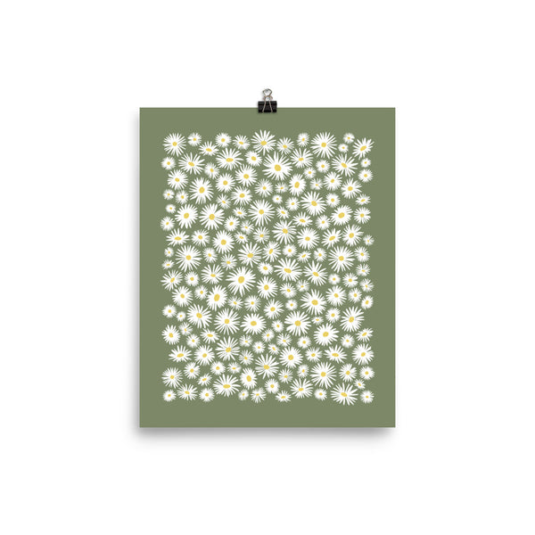 Kate Golding Daisy (Green) Art Print from her Magical Day Collection. Canadian designed art for your home. Kate Golding also creates wallpaper and textiles.