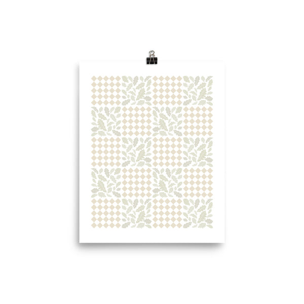 Kate Golding Botanical Quilt (Buff) Art Print from her Heirlooms Collection. Canadian designed art for your home. Kate Golding also creates wallpaper and textiles.